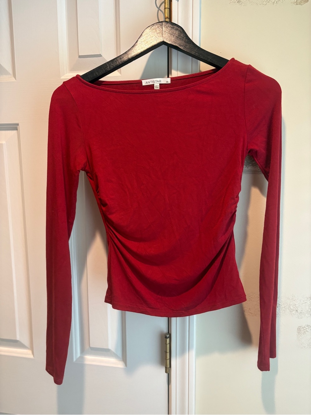 Red Longsleeve Bodycon Shirt